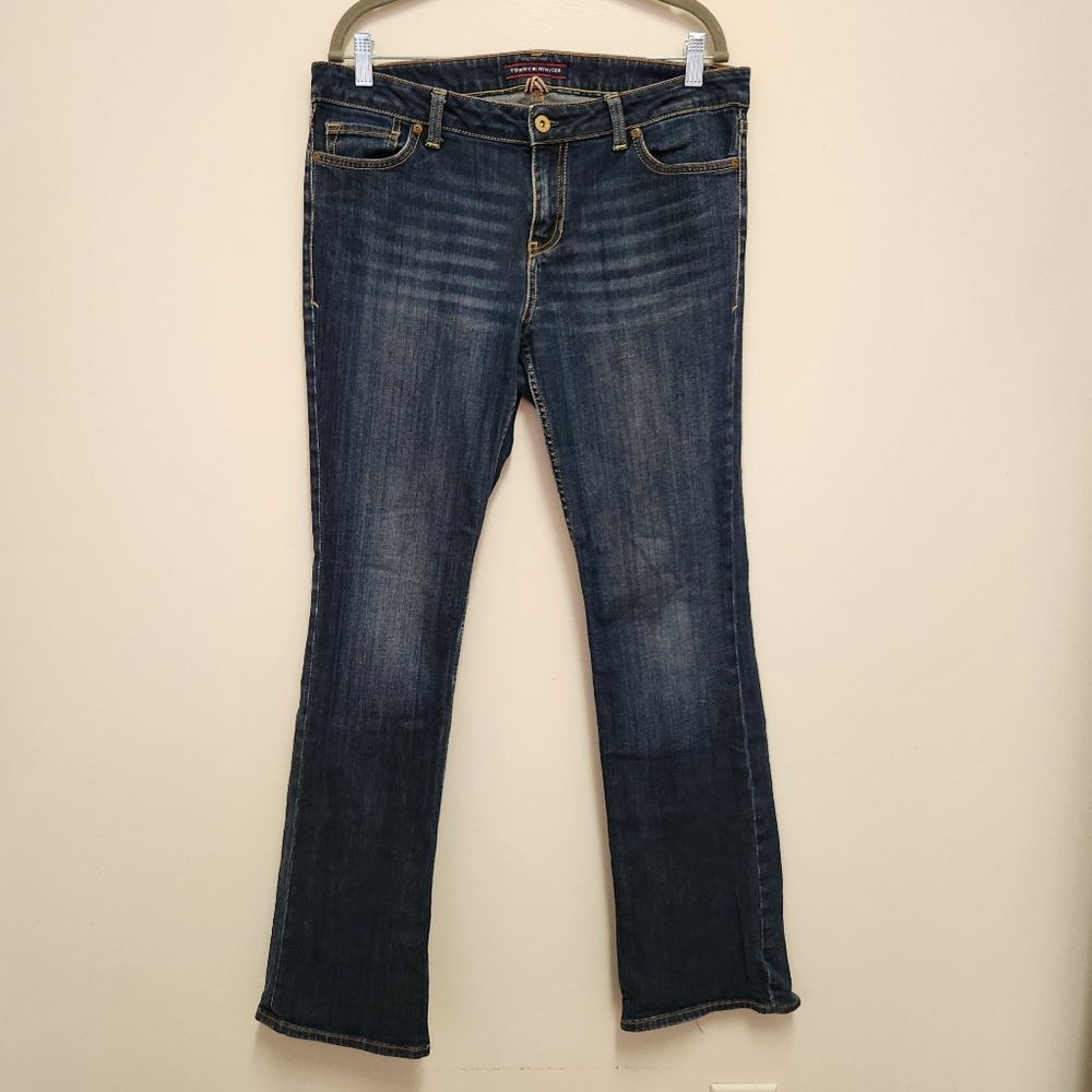Tommy Hilfiger Jeans Women's 10R Blue Mid Rise Straight Leg Boot Cut Denim